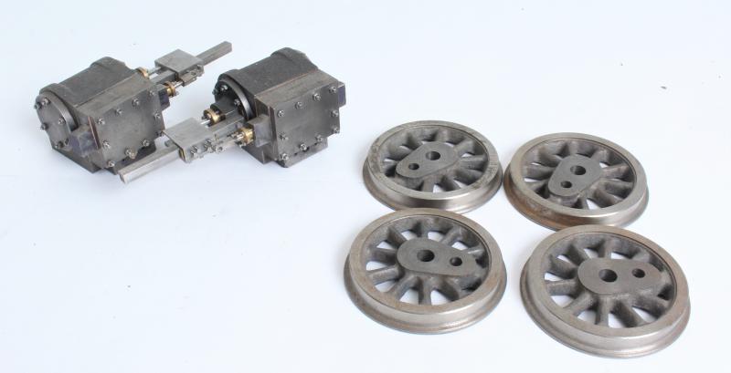 3 1/2 inch gauge "Sweet Violet" 0-4-0ST machined cylinders & wheels
