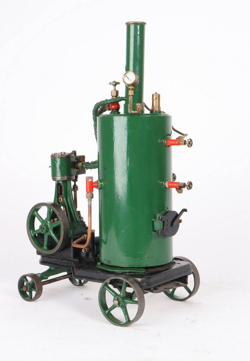 Dairy engine with vertical boiler