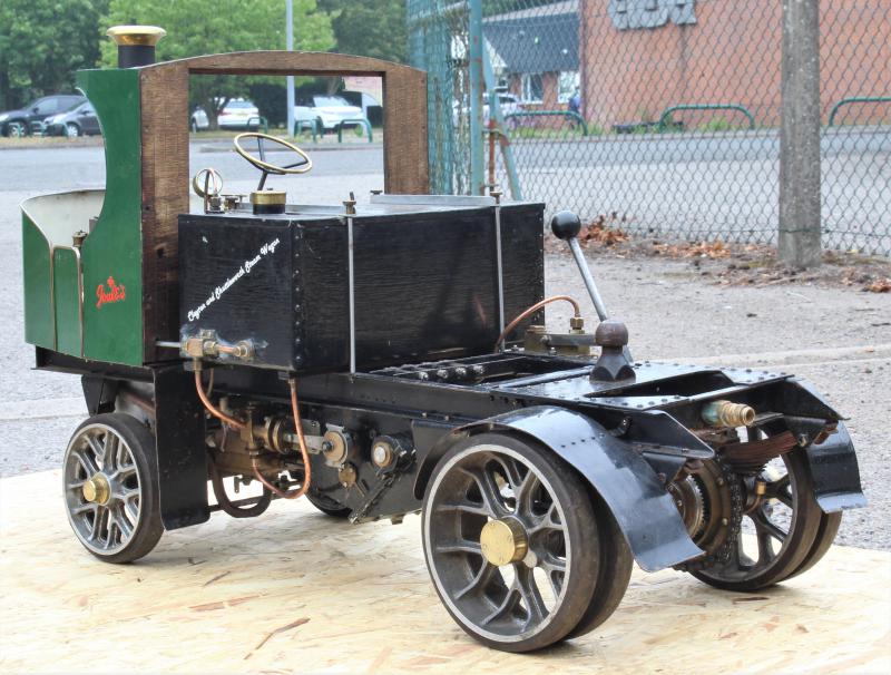 2 inch scale Clayton steam wagon with articulated trailer