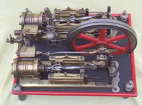 Antique twin cylinder engine with governor