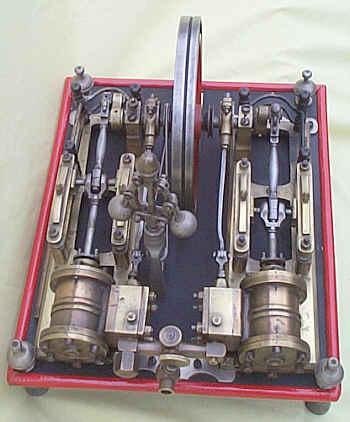 Antique twin cylinder engine with governor