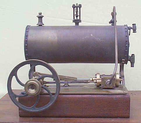 Small brass horizontal engine and boiler