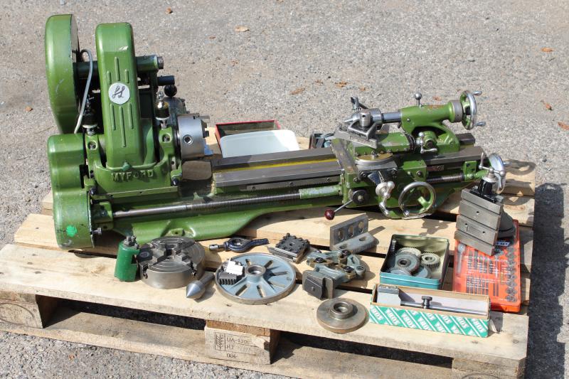 Myford ML7 lathe with tooling