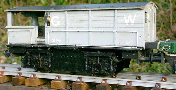 3 1/2 inch gauge driving trolley with dummy wagons