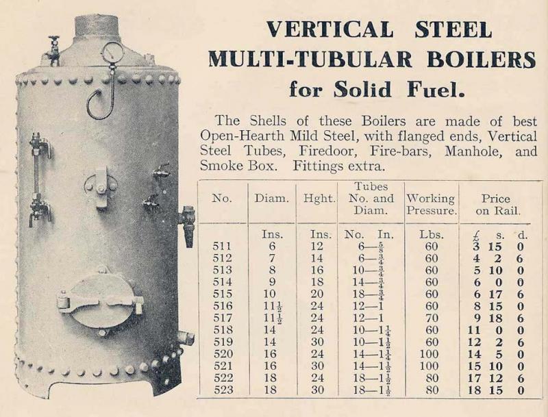 Vertical rivetted boiler