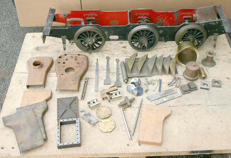 Part-built rolling chassis and castings for 5 inch gauge 