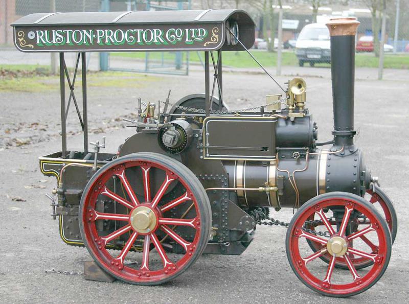 4 inch scale Ruston traction engine with trailer