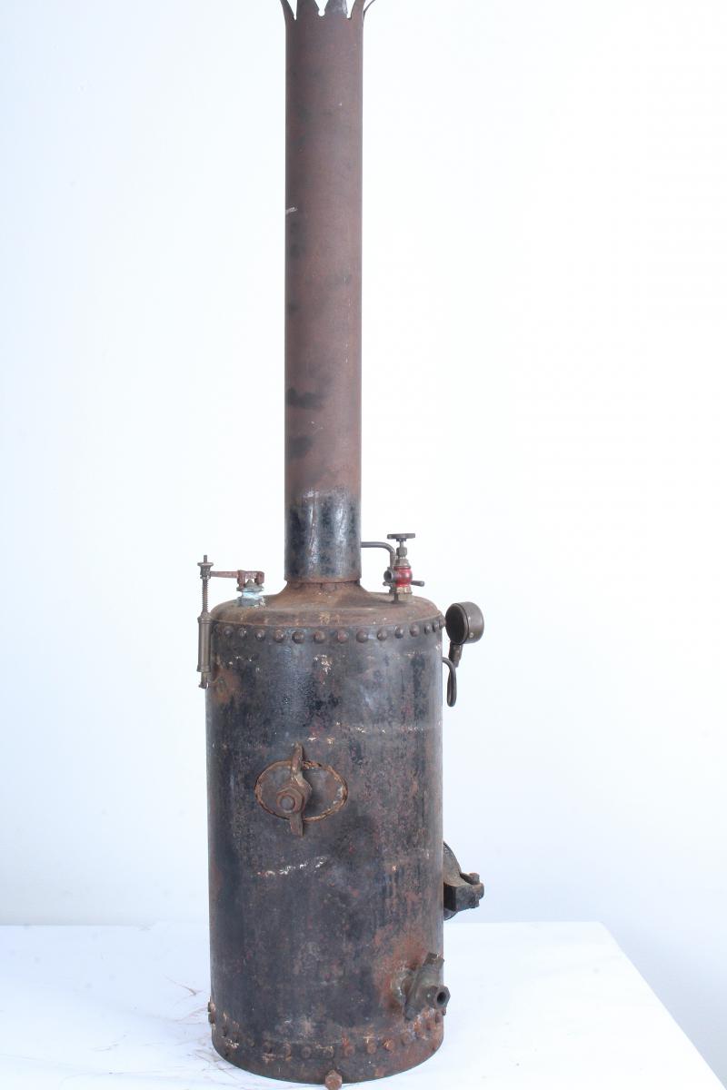 Rivetted coal-fired vertical boiler with hand pump