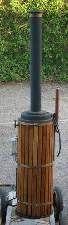 Vertical coal-fired boiler on trolley