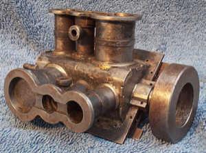 Part-built V-4 steam engine