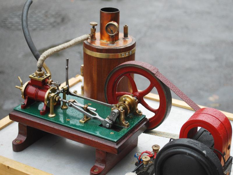 Stationary engine with motor/dynamo and boiler