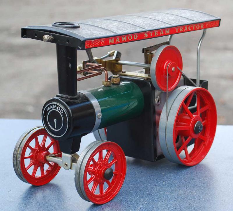 Mamod traction engine with solid fuel burner