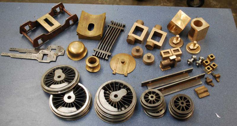 Quantity machined castings for 3 1/2 inch gauge Stanier 2-6-4T