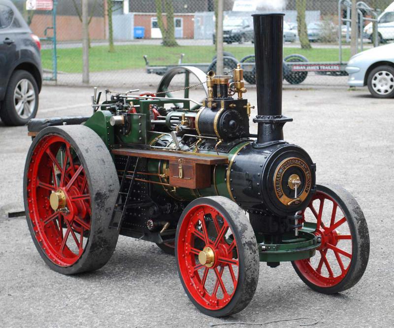 4 inch scale Foster traction engine with riding trailer