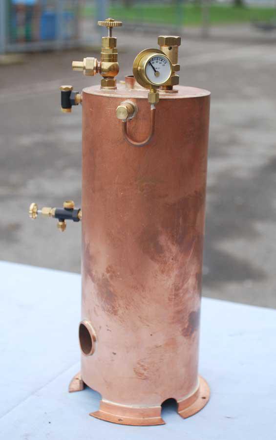 Unused vertical boiler with pressure gauge