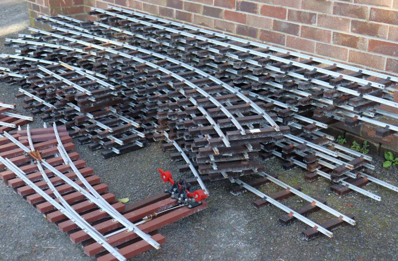 Quantity of 5 inch gauge track with four turnouts