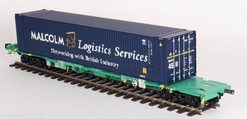 Pair of Gauge 1 Aristocraft container wagons and flat car