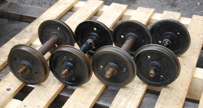 Set four 7 1/4 inch gauge wheelsets