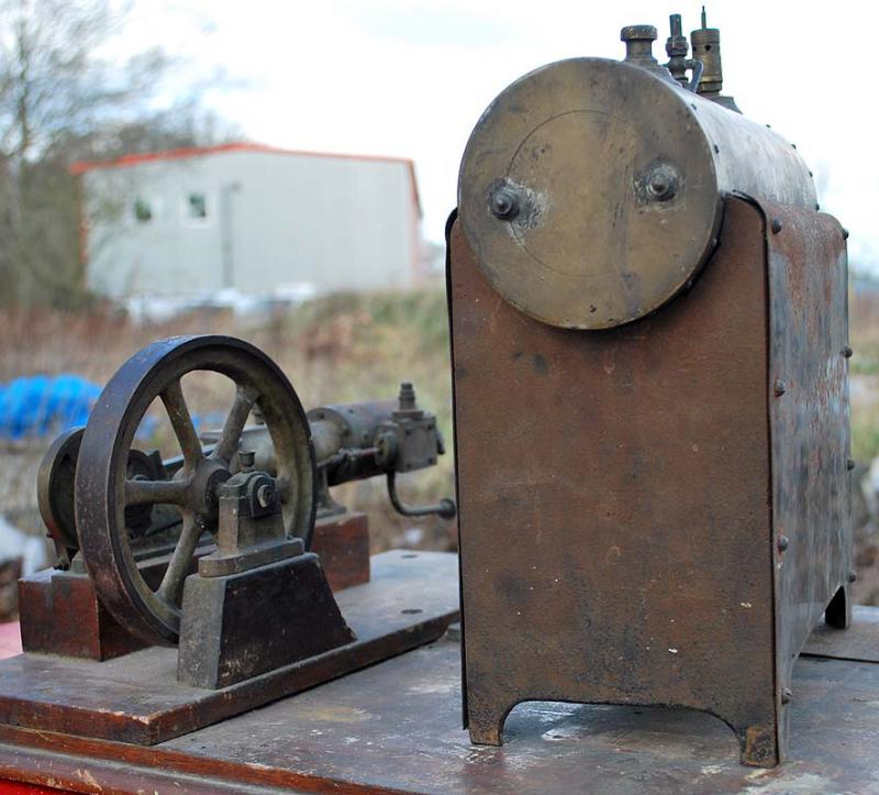 Tangye type mill engine spirit-fired boiler