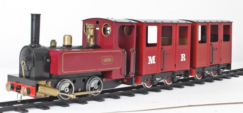 O-gauge Mamod MSS locomotive, coaches & track