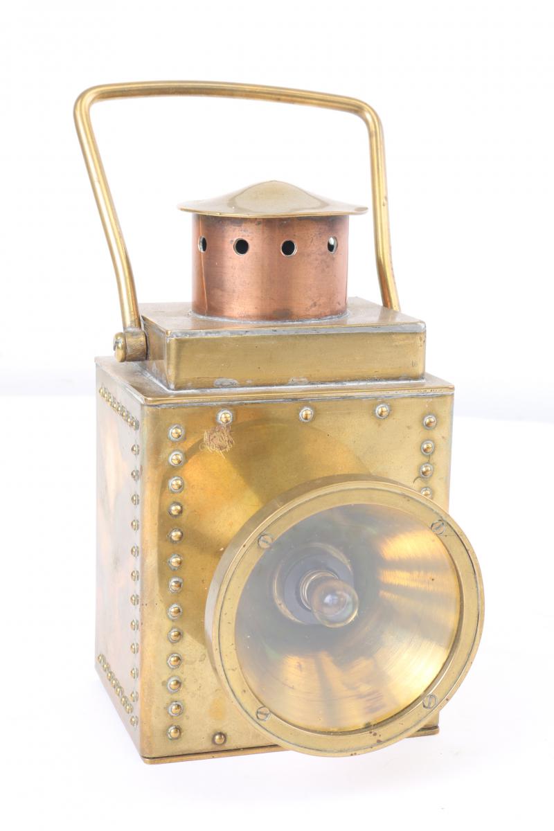 Scratch-built brass engine lamp