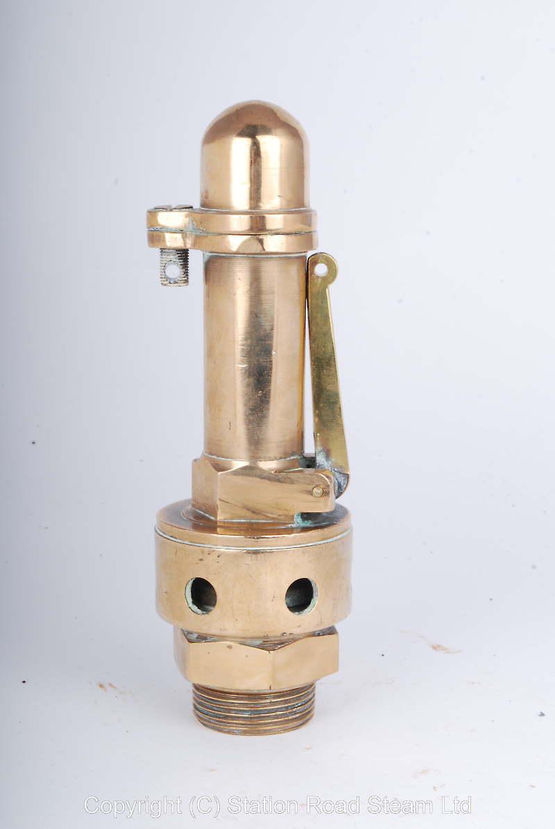 Three Nabic polished brass safety valves