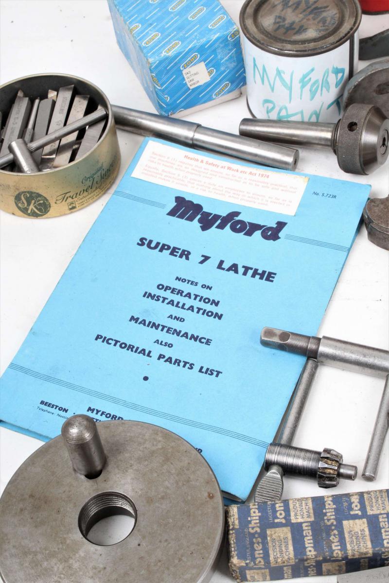 Myford Super 7B on cabinet stand