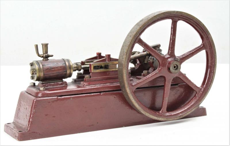 Vintage horizontal mill engine with feed pump