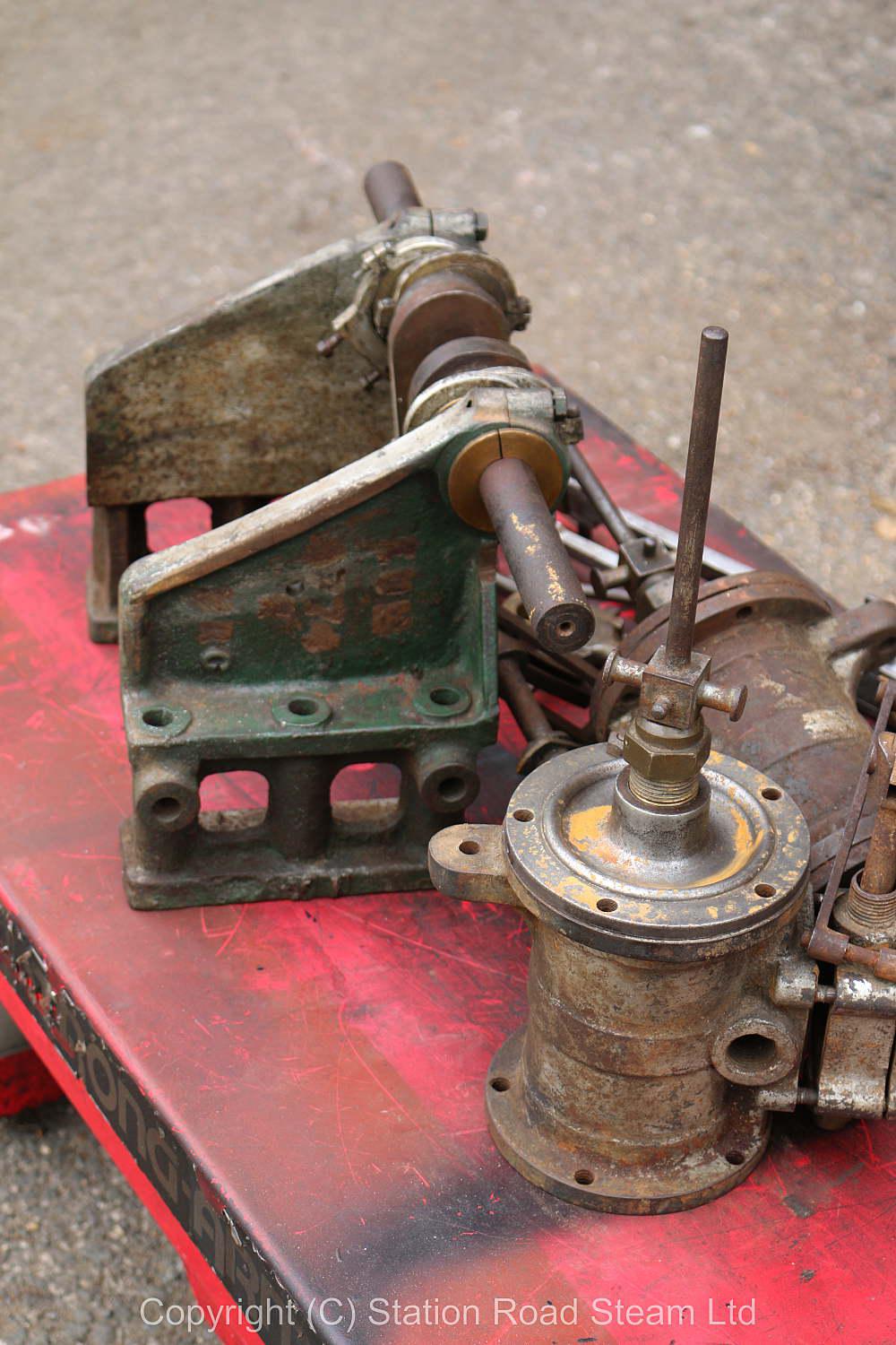 Large old dismantled V-twin engine