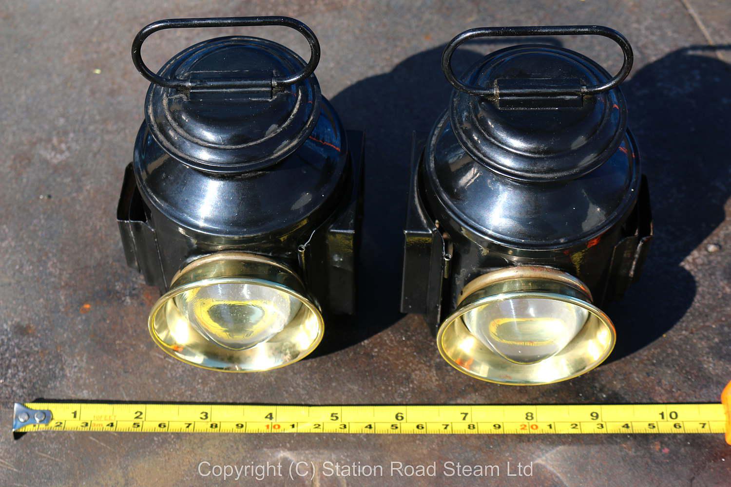 Pair 4 inch scale traction engine lamps