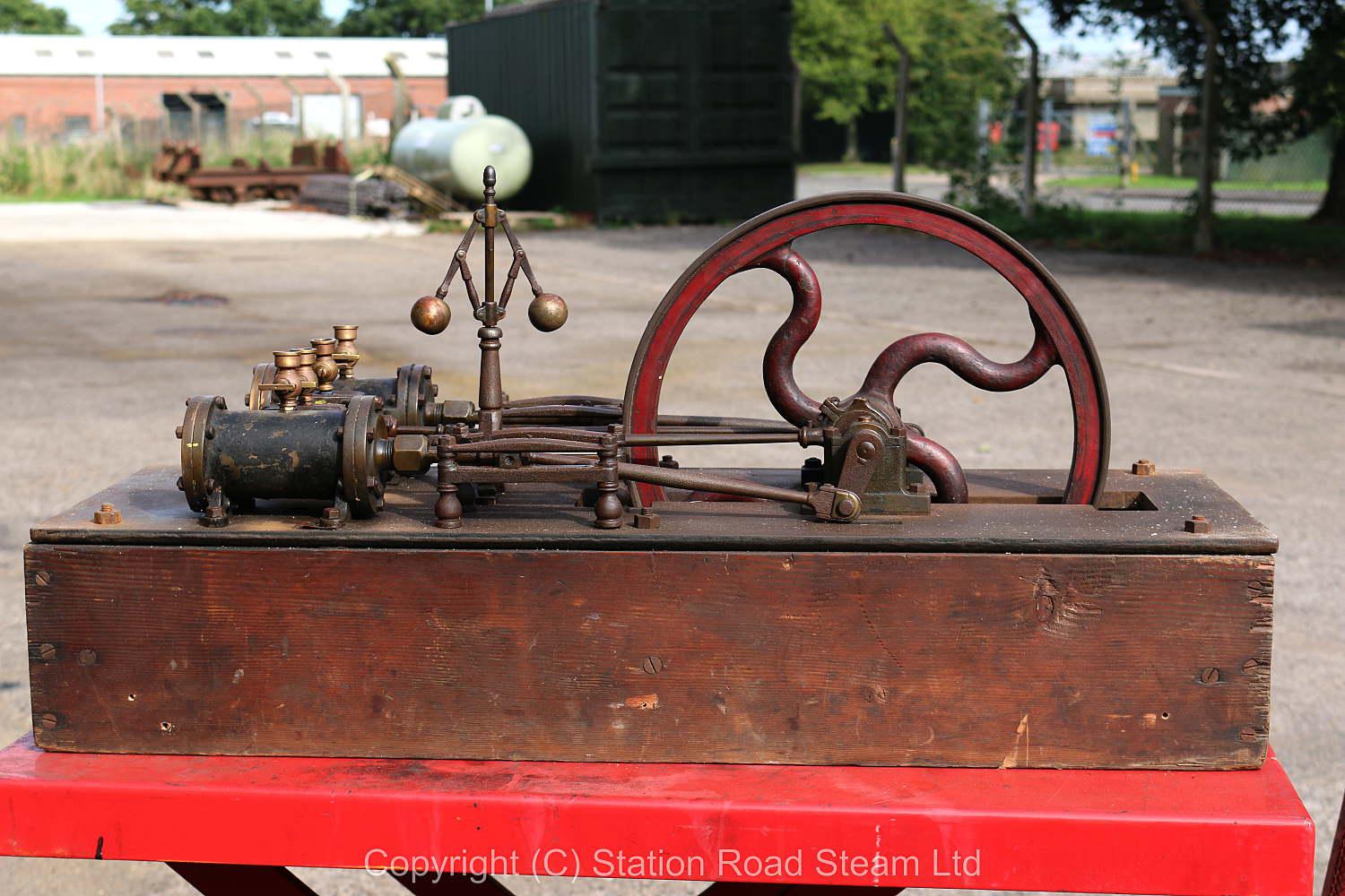 Antique twin cylinder horizontal engine