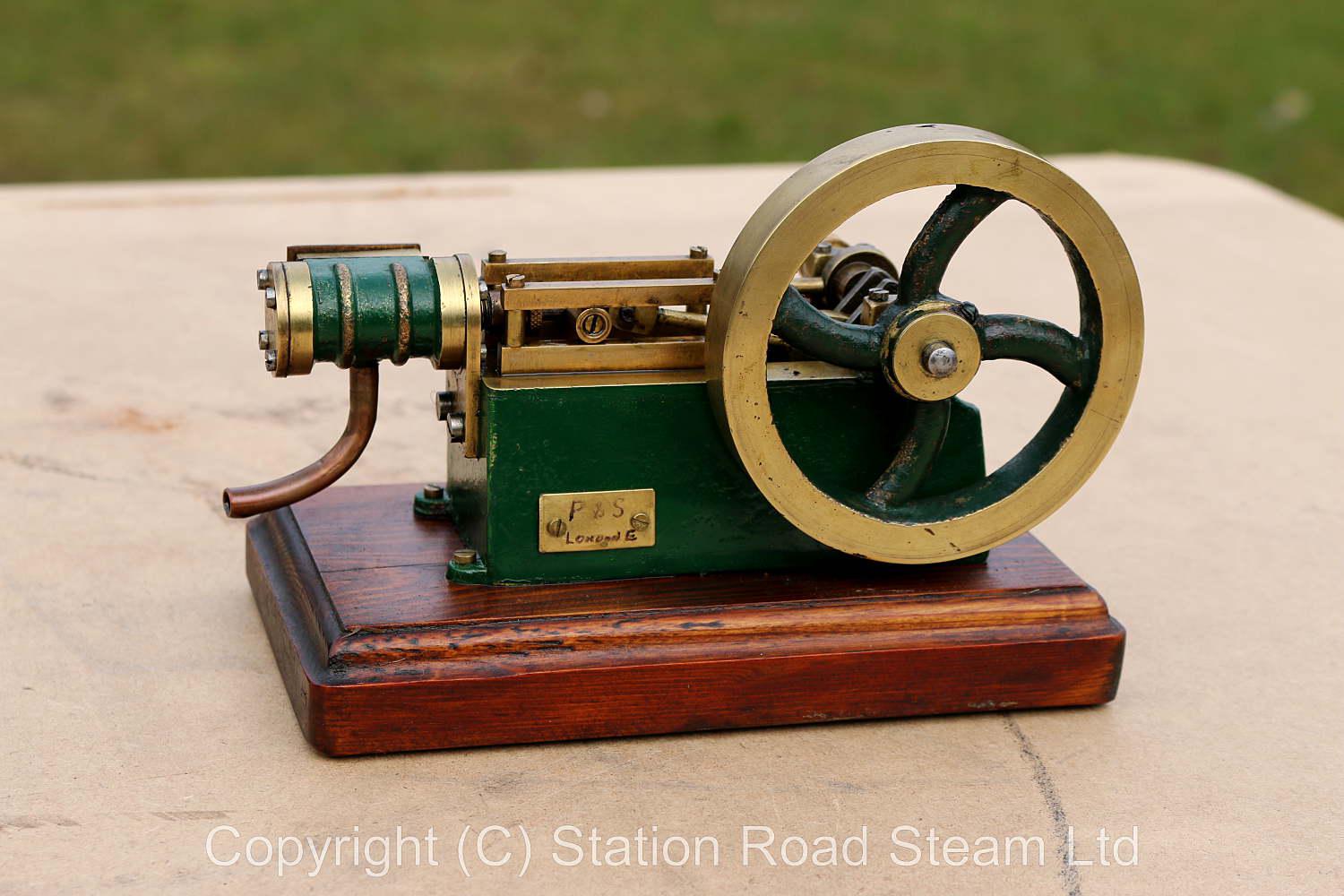 Small brass scratch-built horizontal mill engine