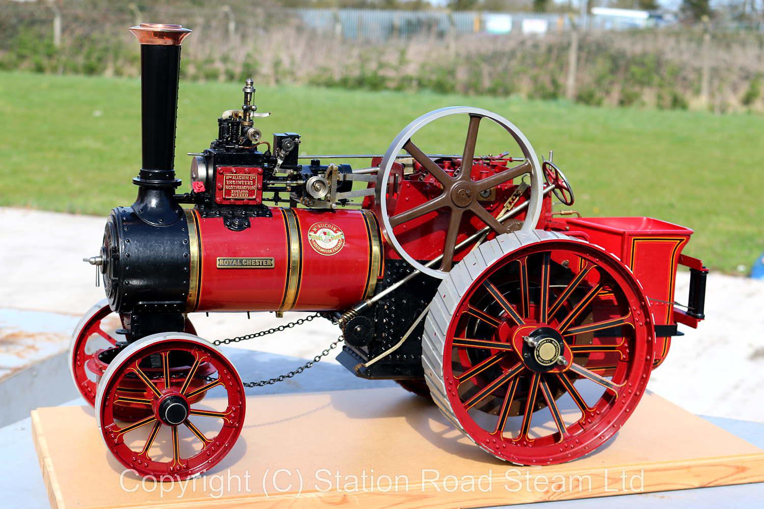 1 1/2 inch scale Allchin traction engine with glass case