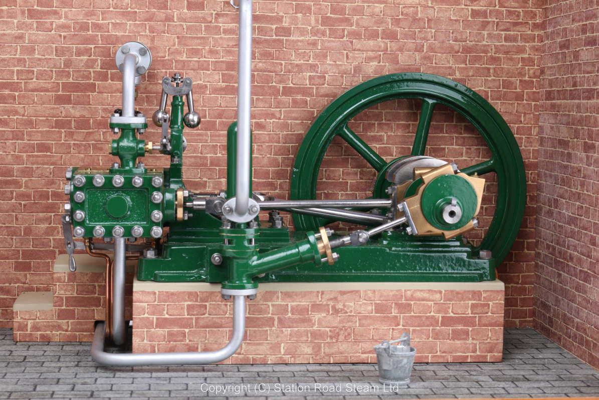 Mill engine in workshop diorama case