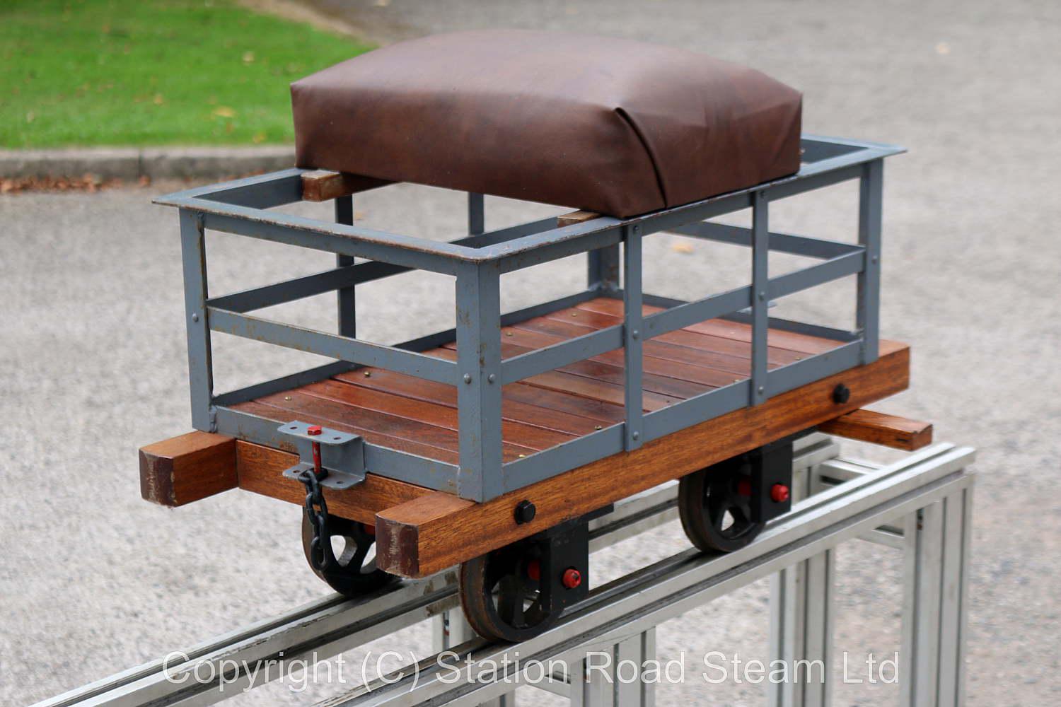 7 1/4 inch gauge slate wagon with padded seat