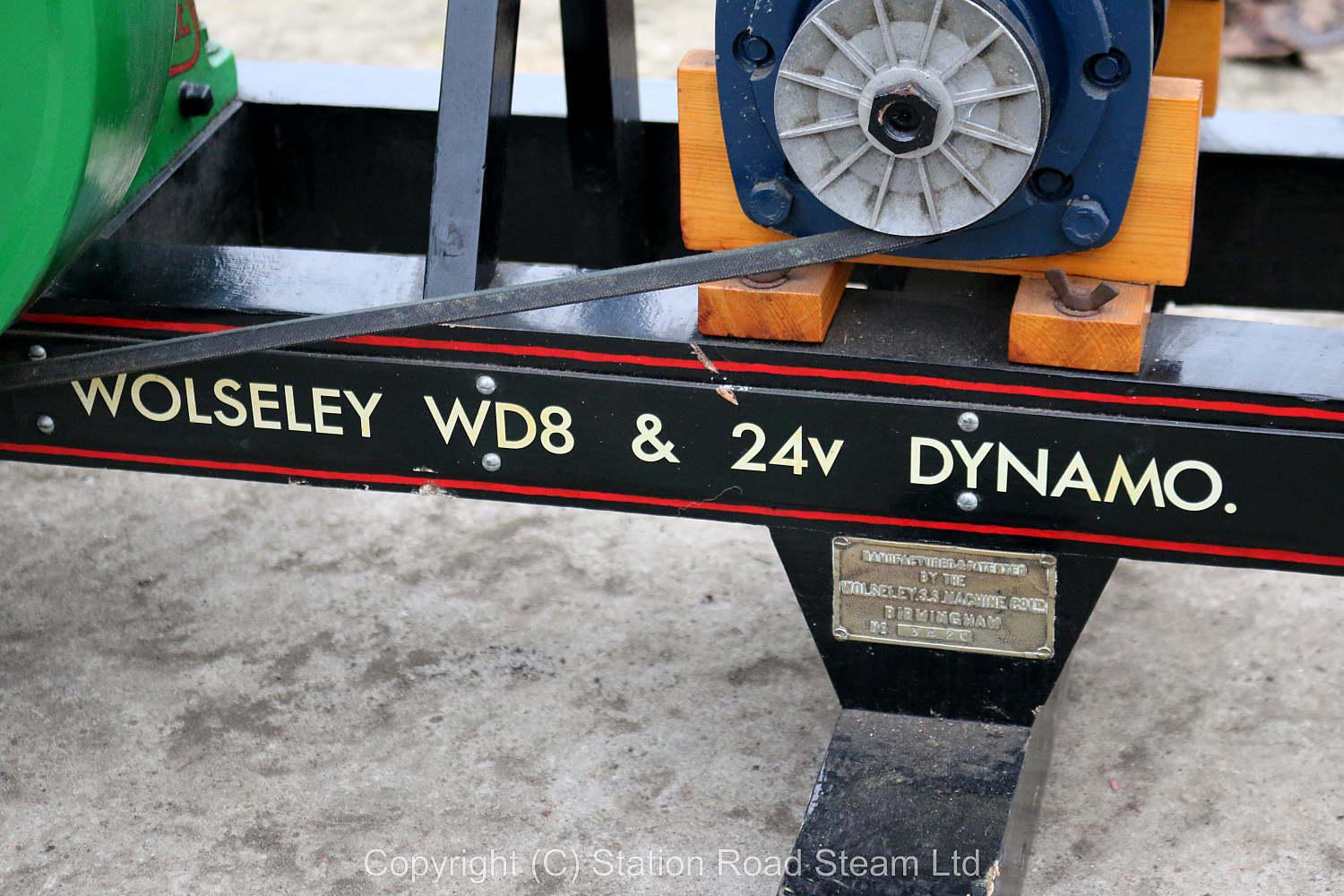 Wolseley WD8 engine with 24V dynamo & lighting board