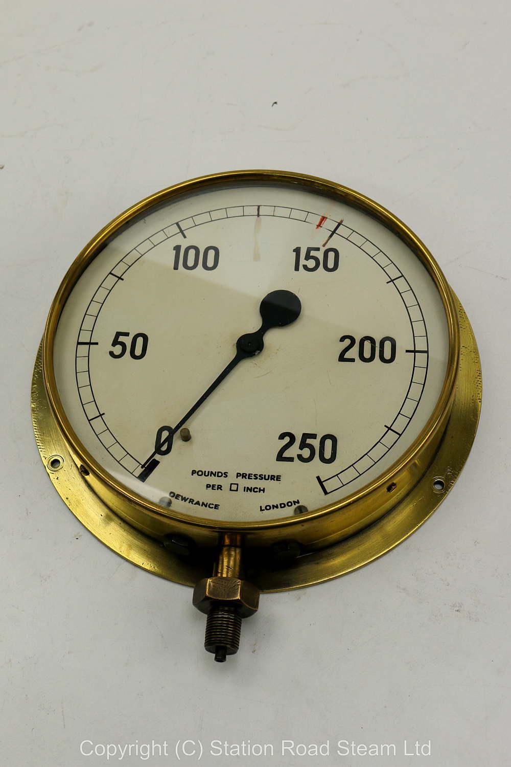 0 - 250psi 8 inch diameter Dewrance pressure gauge