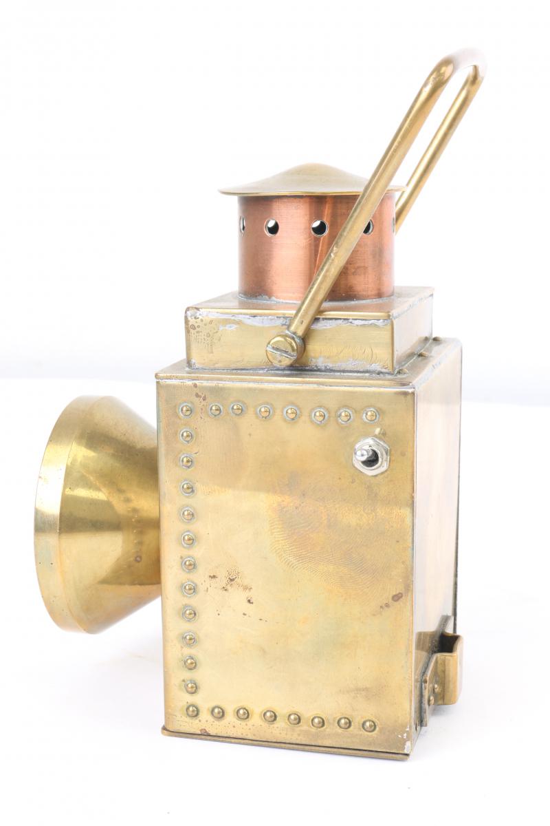 Scratch-built brass engine lamp