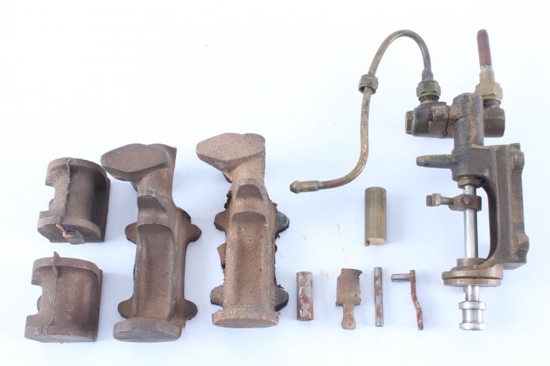 Stuart steam pump castings with part-built pump