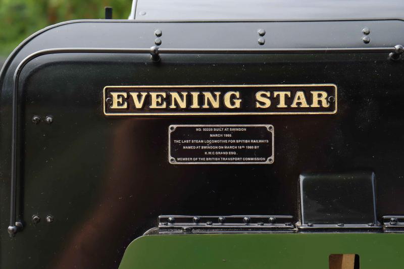 New, unsteamed 5 inch gauge BR 9F 2-10-0 "Evening Star"