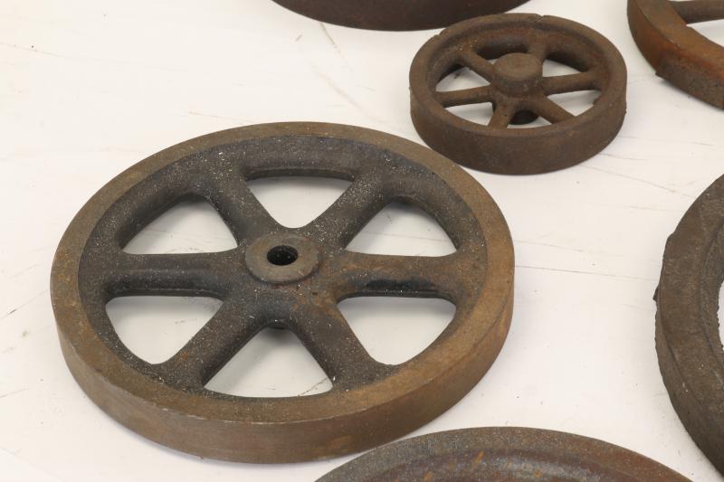 Assorted cast iron flywheels