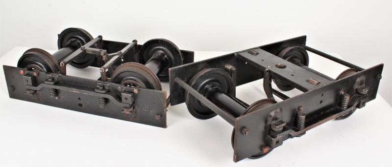 Pair 7 1/4 inch gauge braked bogies