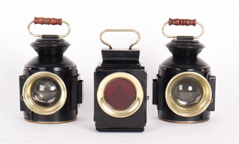 Set of three 4 inch scale traction engine lamps
