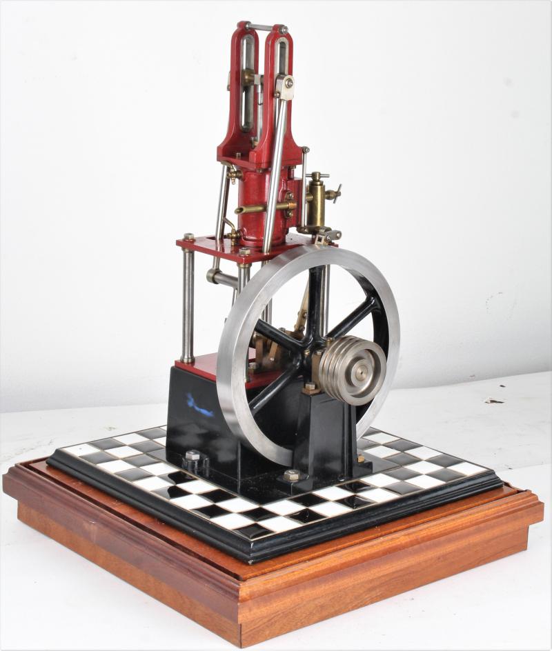 "James Coombes" table engine in glass case