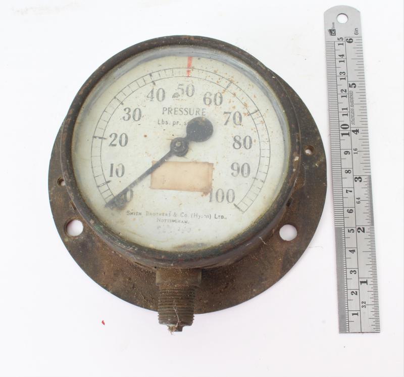 Pressure gauges, steam whistle