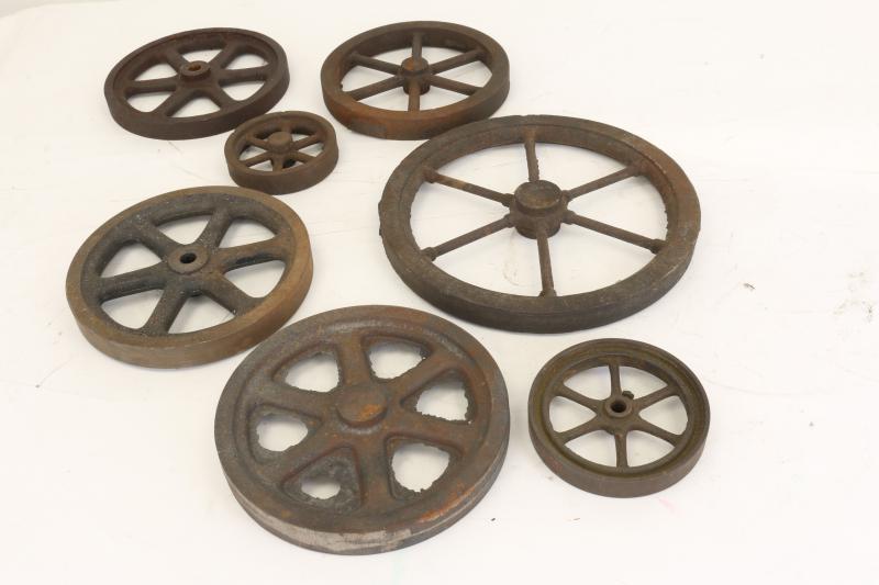 Assorted cast iron flywheels