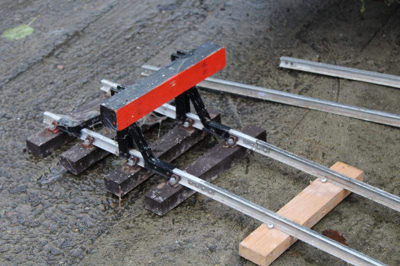 120 metres 5 inch gauge track with two turnouts and buffer stops